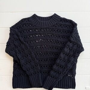 Abercrombie black crochet sweater